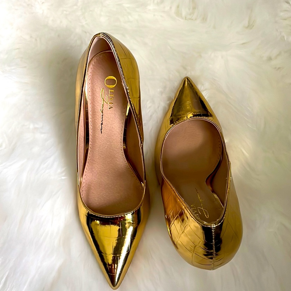 Olivia  Gold Croc Pu Leather (Dundee)